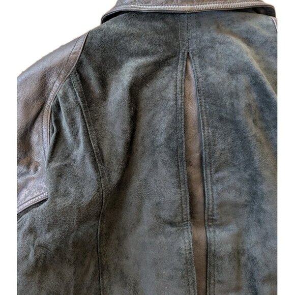 Vintage Winlit Paris Leather Suede Jacket Womens Sm - Made in Korea - Black 90s - Picture 11 of 16